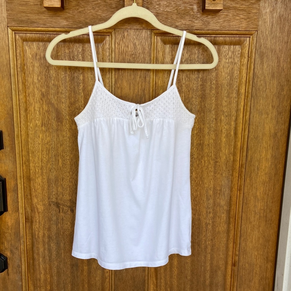 Old Navy | White Tank with eyelet design, size XS